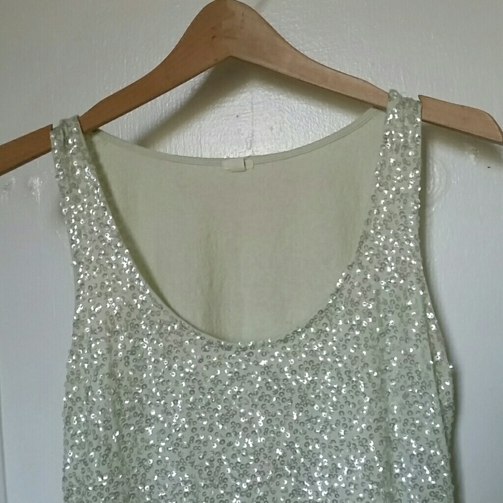 J. Crew mint sequin top